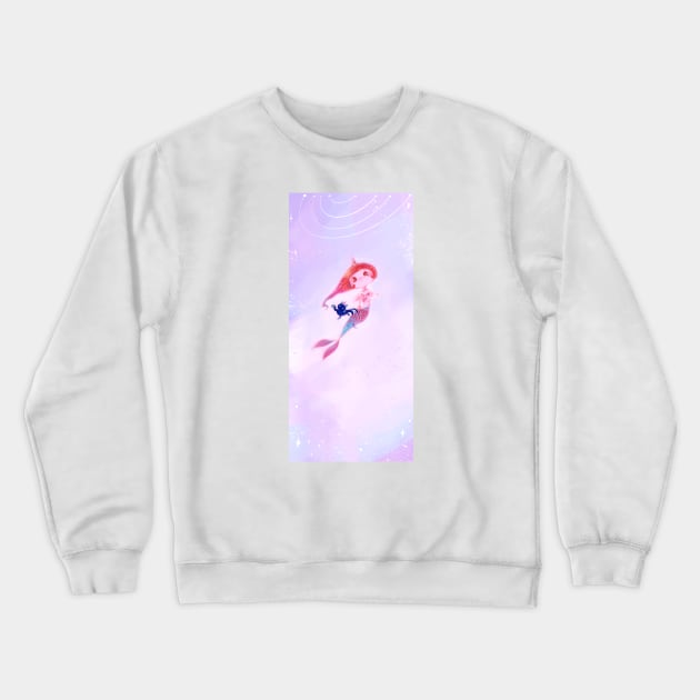 Baby Mermaid Crewneck Sweatshirt by Miya Gu Art